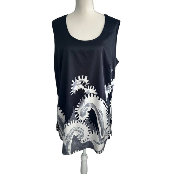 VERY VOLLBRACH Black Gray Tank Dress Size Large - Picture 1 of 6